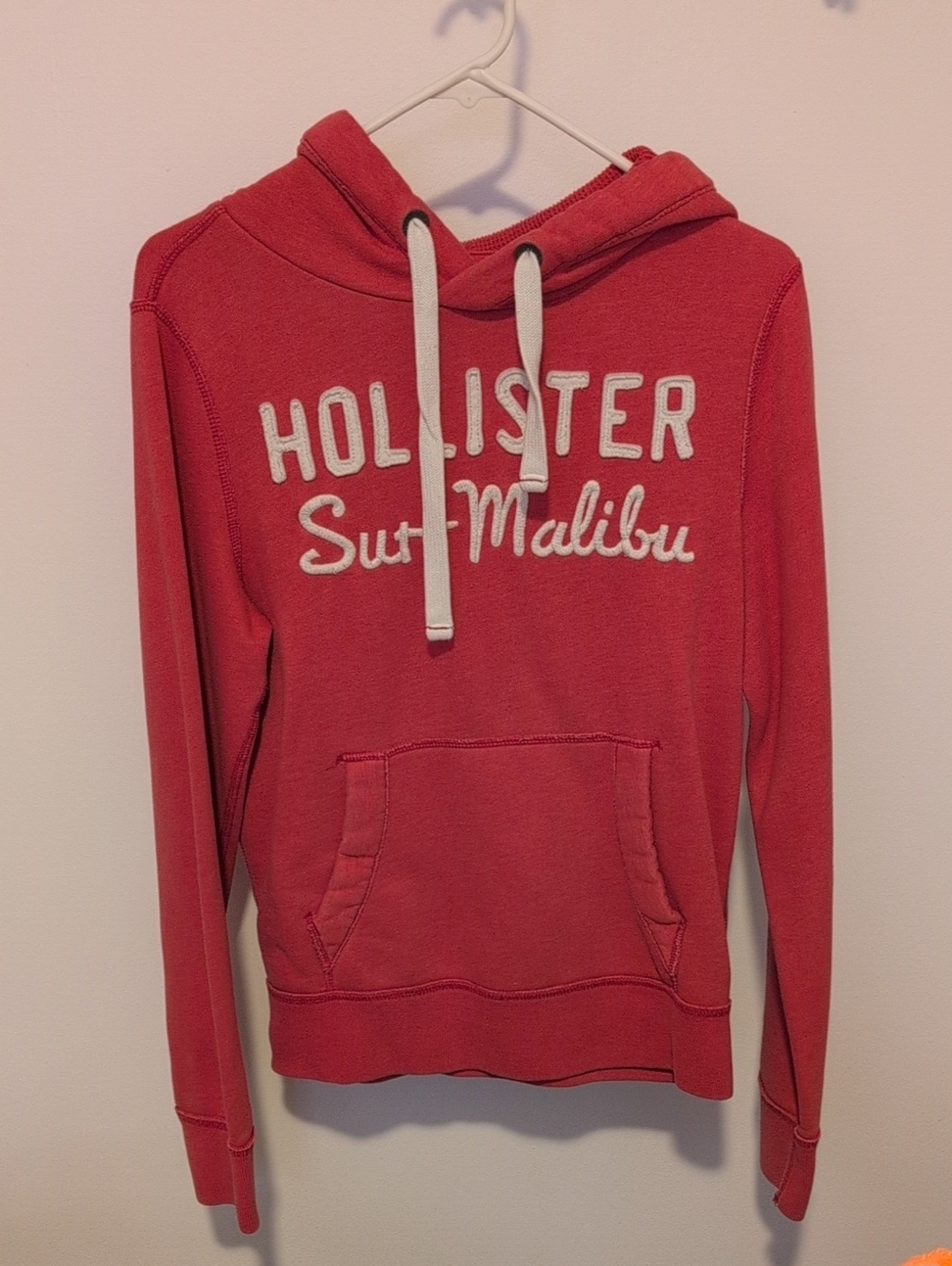 Hollister Women's Coral Red Surf Malibu Pullover Hoodie